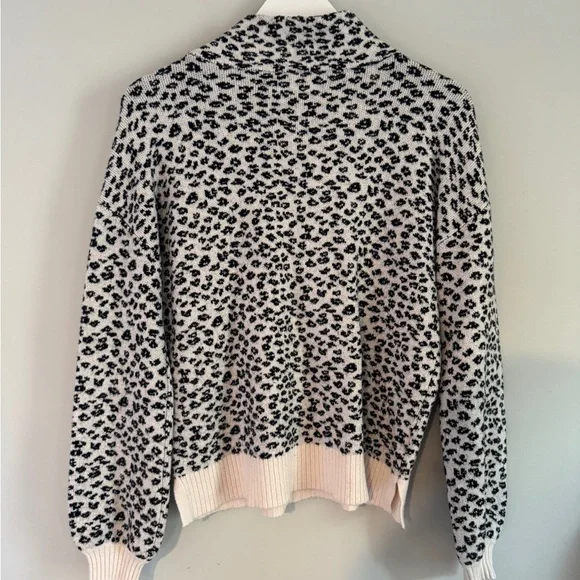 LOFT Black and White Cheetah Patterned Sweater - Picture 4 of 4